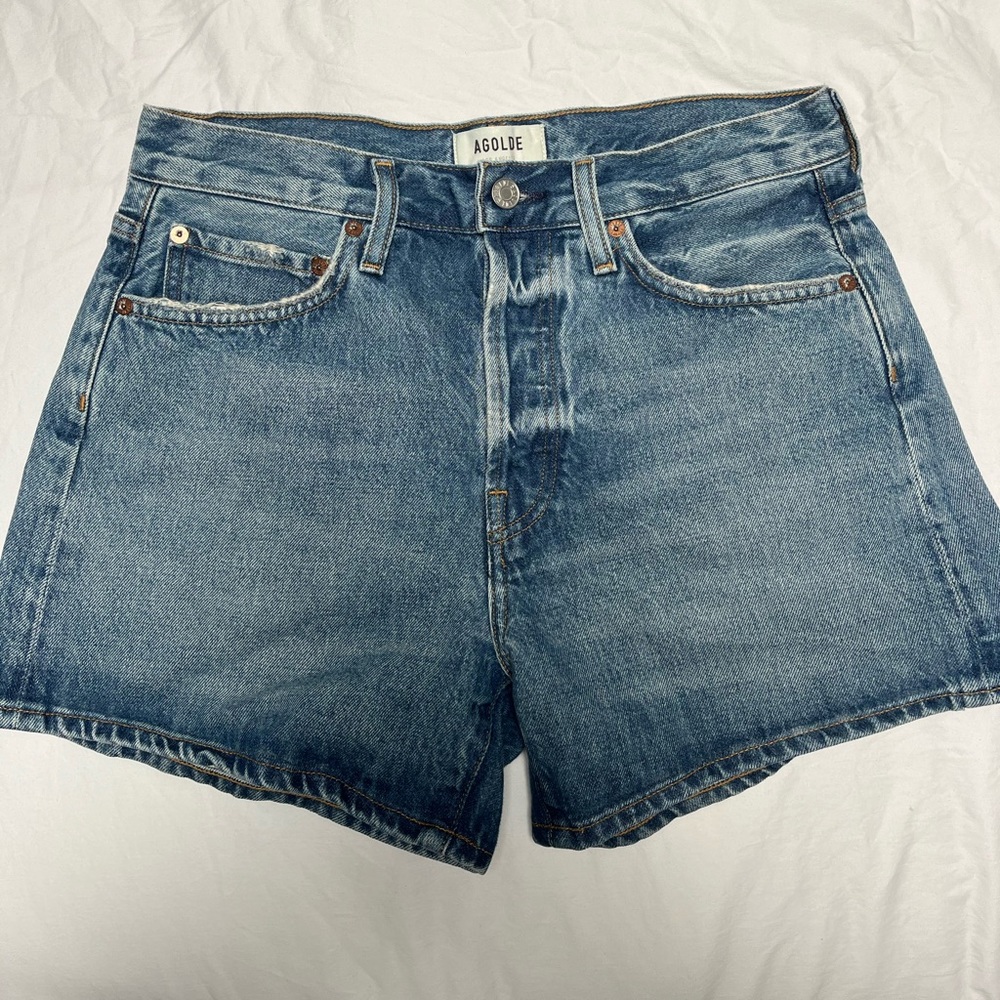 Agolde Parker Long Short- 27 medium dark wash